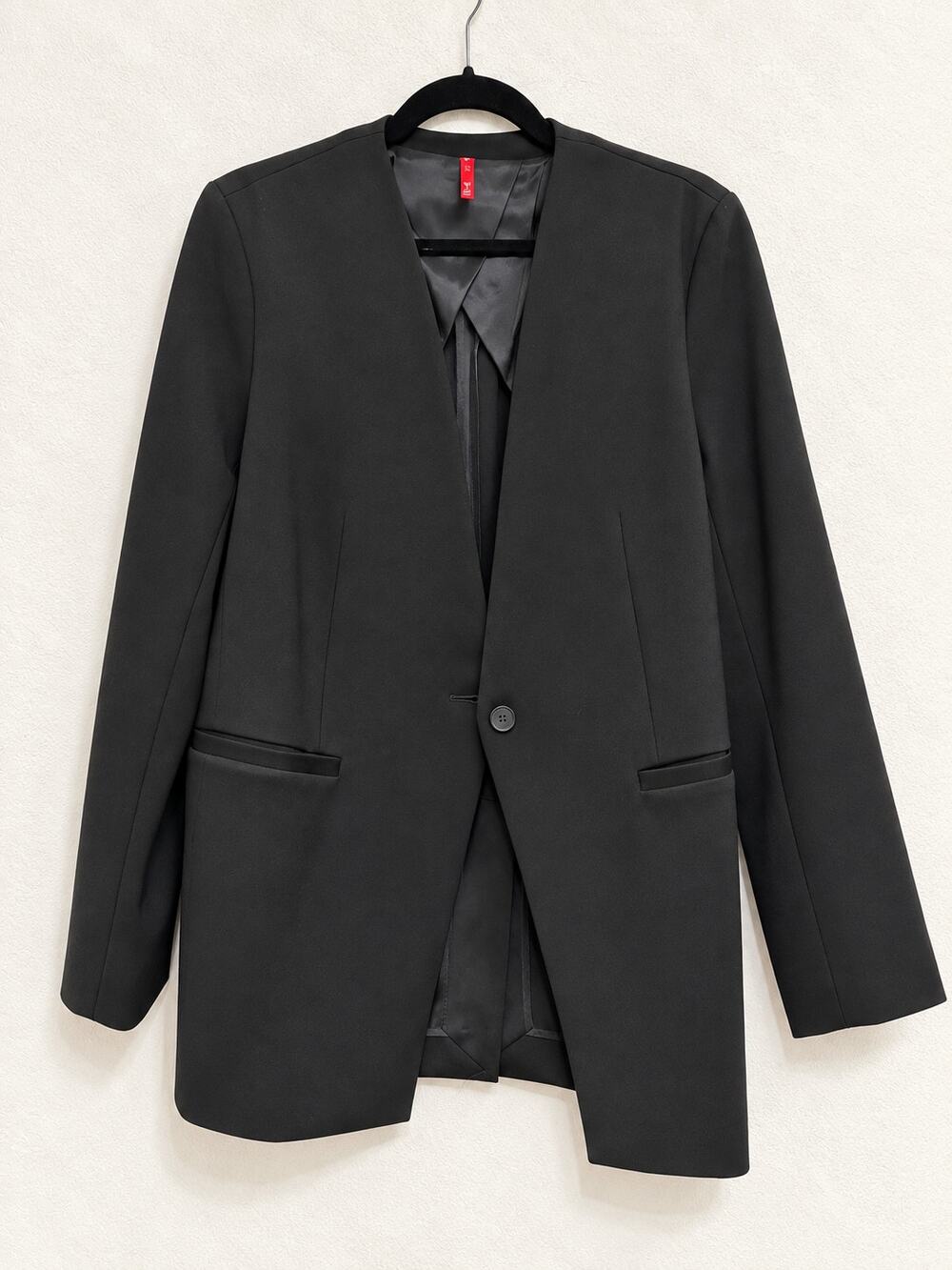 SPANX The Perfect Collarless Blazer in Classic Black, Size L